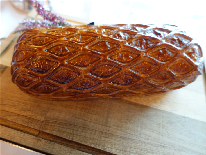 beef Wellington presented